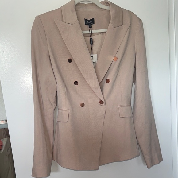 Bardot Jackets & Blazers - BARDOT blush pink and Double-Breasted Blazer w rose gold buttons NWT womens‎ 6